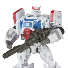 Transformers Studio Series 82 Autobot Ratchet 4.5-inch scale on display shelf.