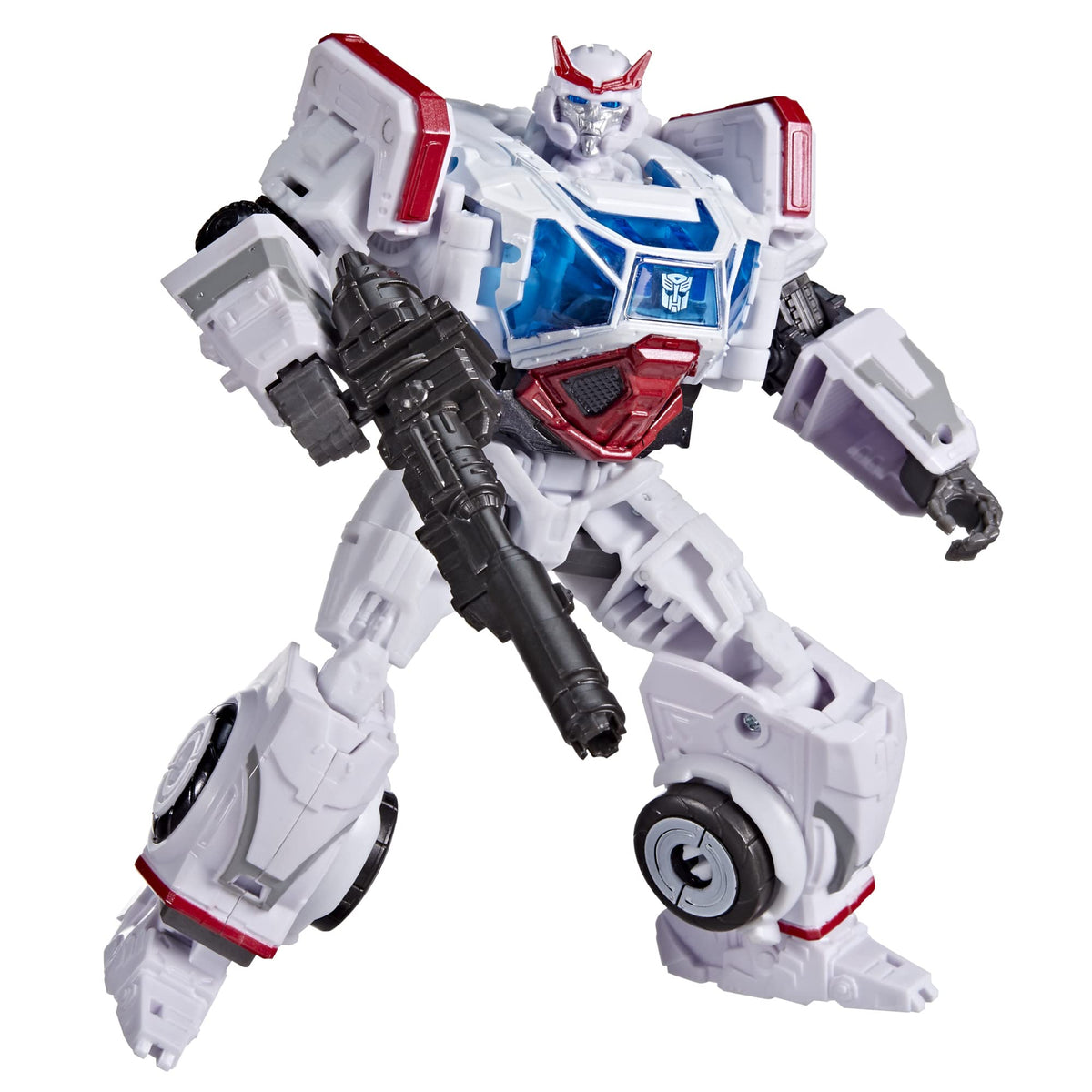 Transformers Studio Series 82 Autobot Ratchet in robot mode with poseable joints for dynamic display.