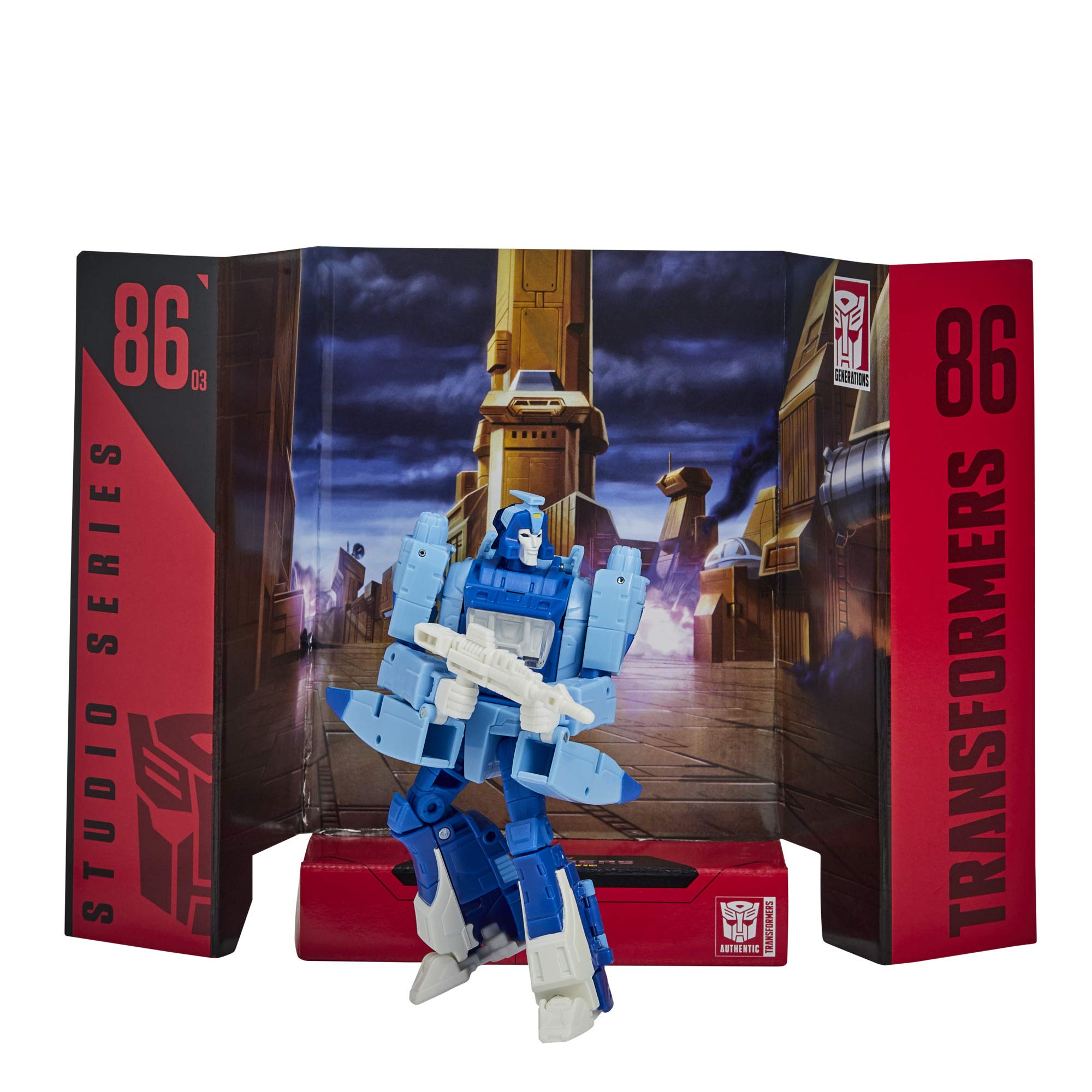 Transformers Blurr with blaster accessory ready for action poses.