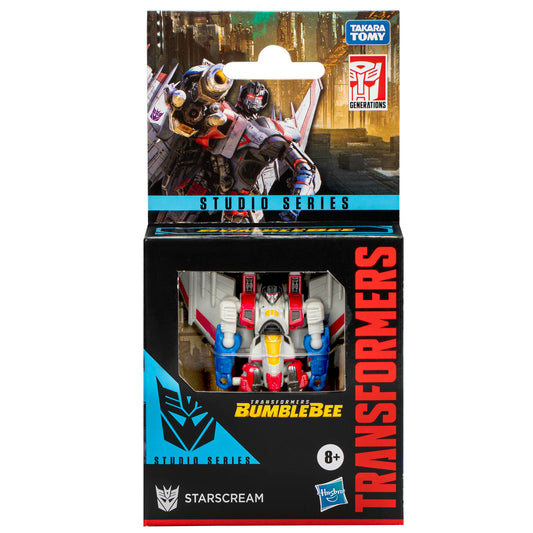 Transformers Starscream Studio Series jet mode, with movie-inspired deco.