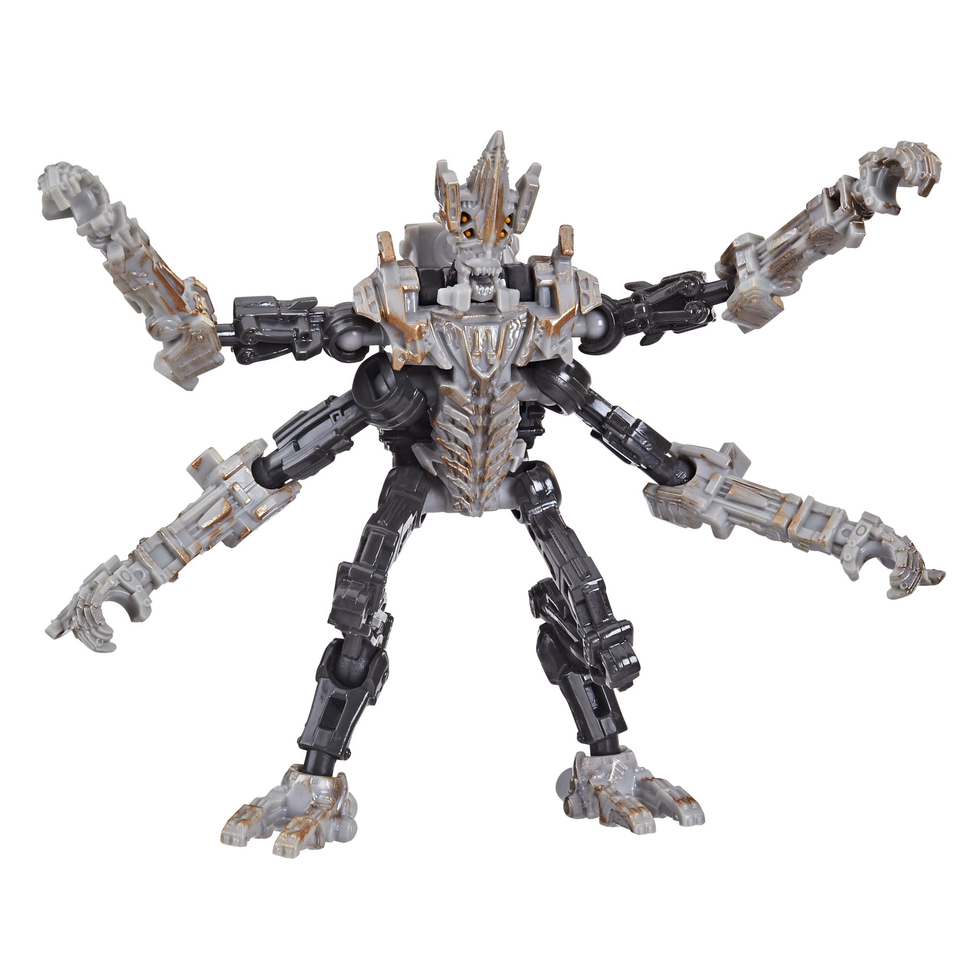 Transformers Studio Series Core Class Terrorcon Freezer weapon mode enhances battle-ready poses.