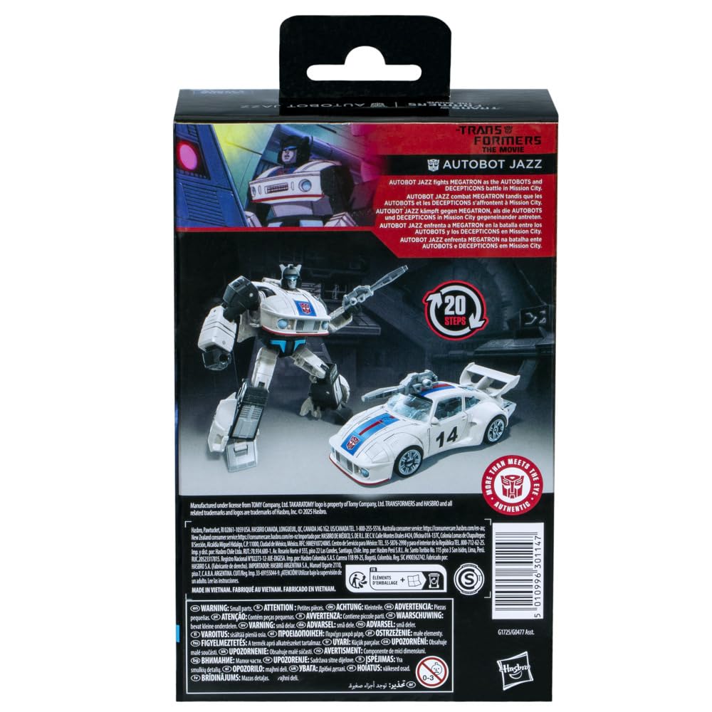 Transformers Studio Series Autobot Jazz display pose on a shelf.