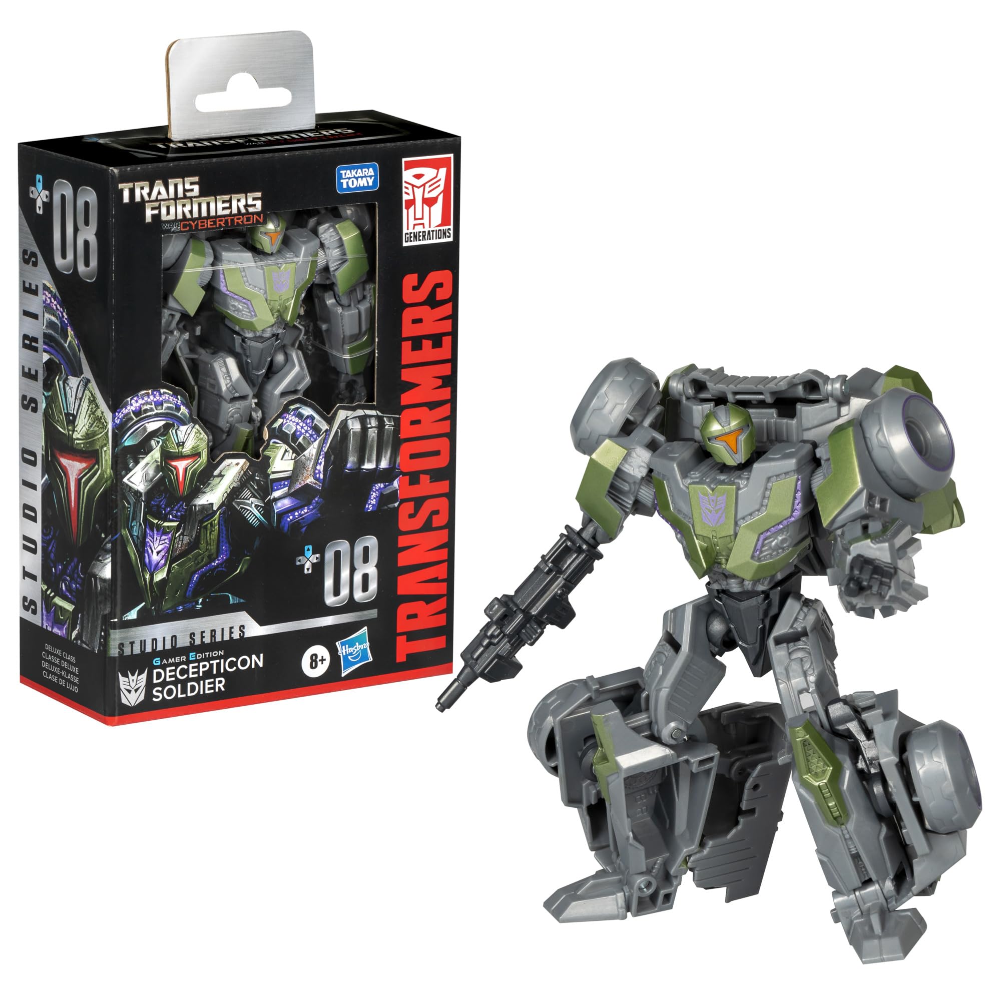 Deluxe Class Transformers figure shows poseable joints for dynamic display.