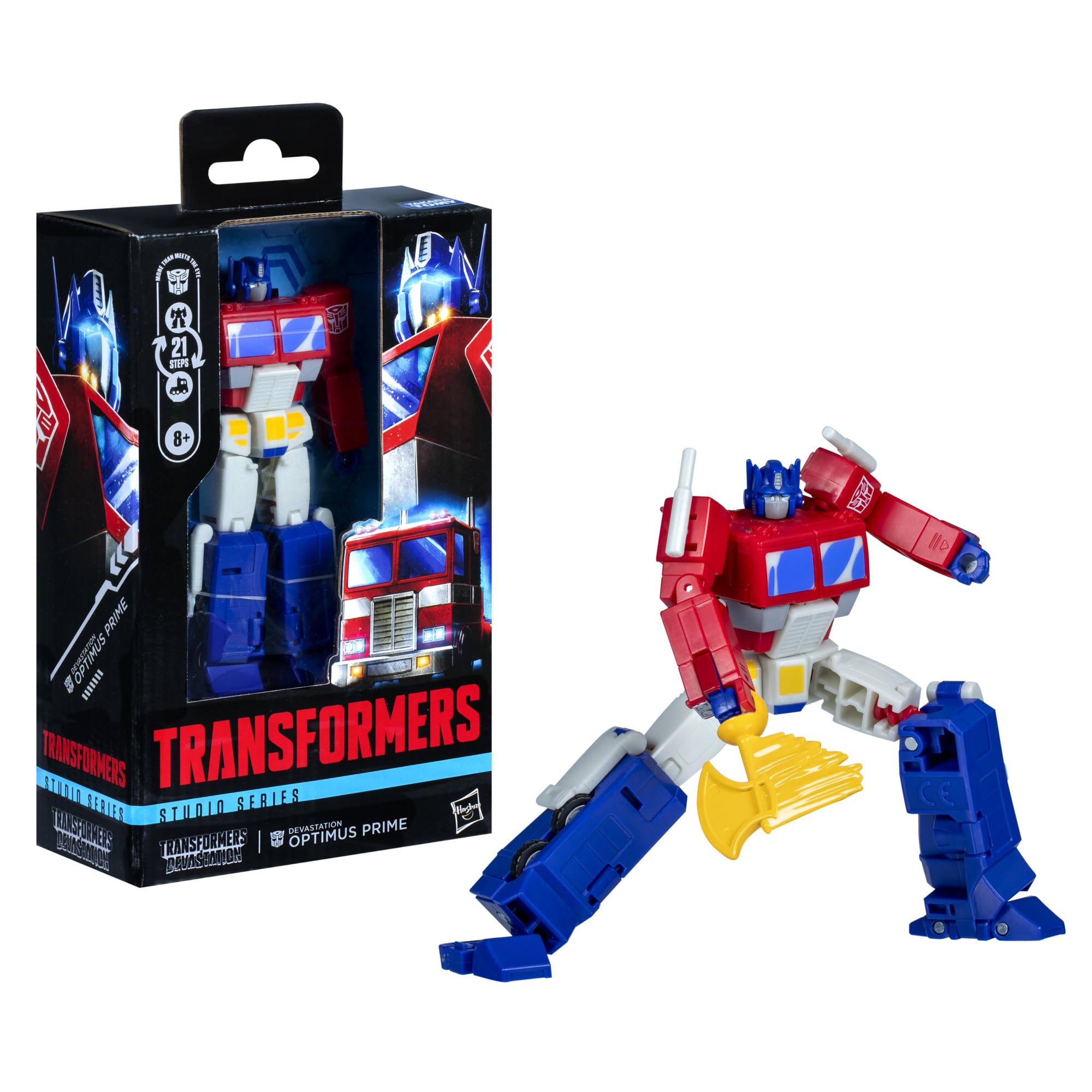 Transformers Studio Series Deluxe Optimus Prime energon-axe accessory for action play.
