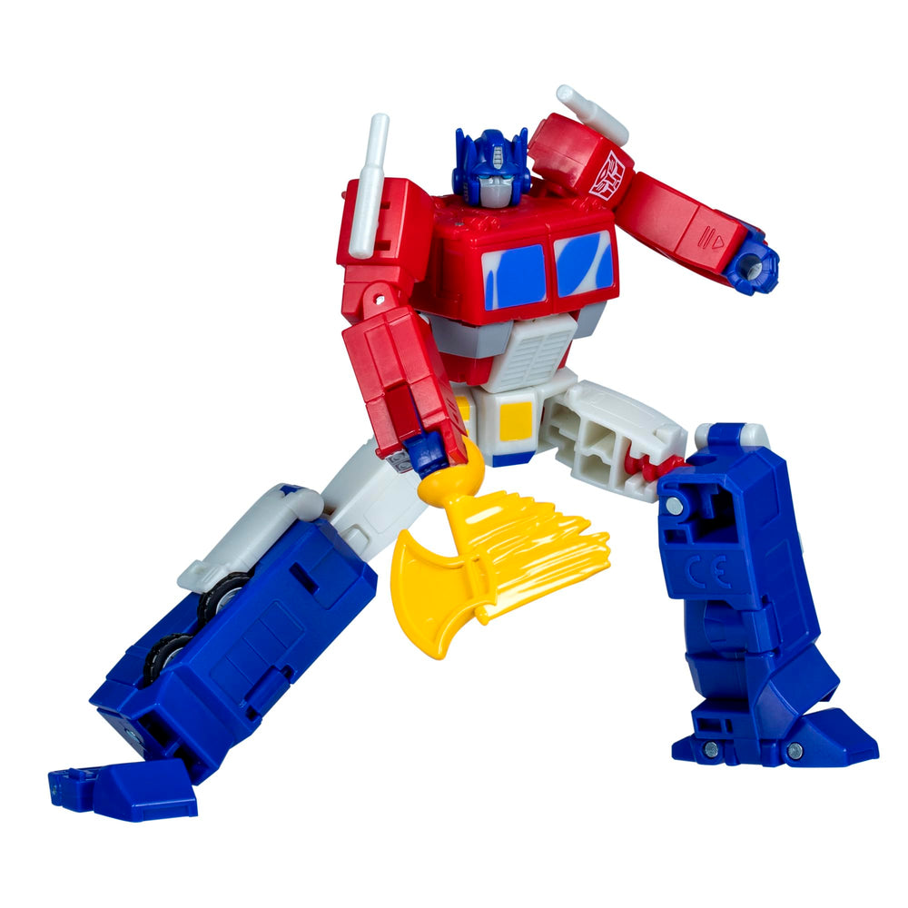 Transformers Studio Series Deluxe Optimus Prime in robot mode with enhanced articulation for posing.