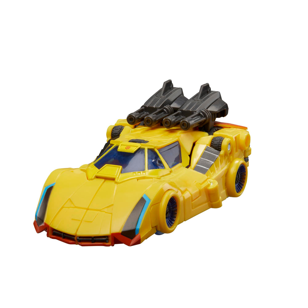 Transformers Sunstreaker car mode showcasing 19-step transformation design