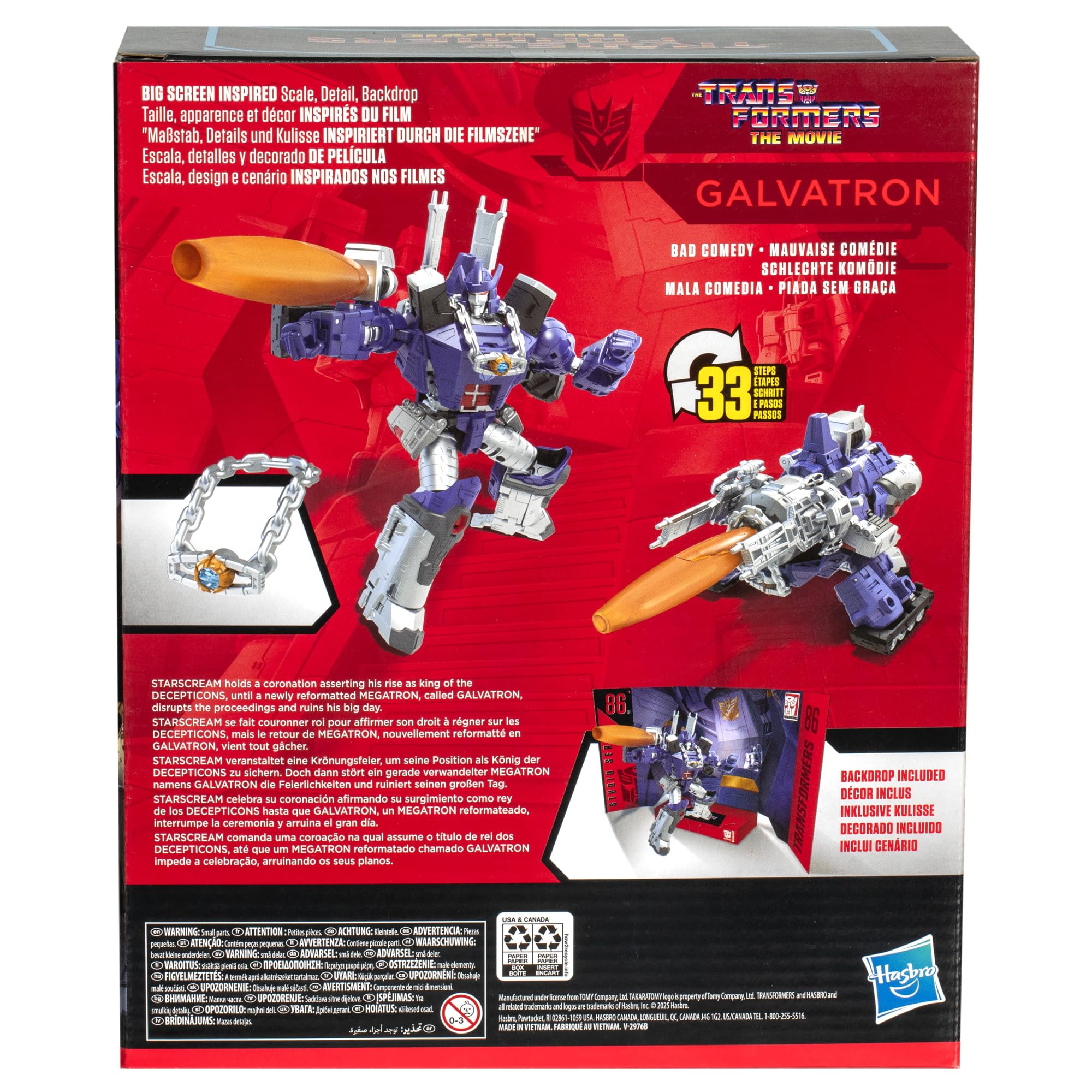 Display-ready stand with pose options for Studio Series Galvatron.