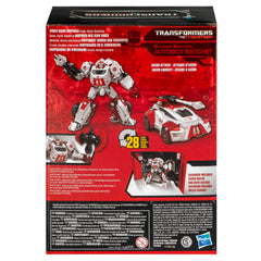 Removable Iacon Attack backdrop with Ratchet for dramatic staging.