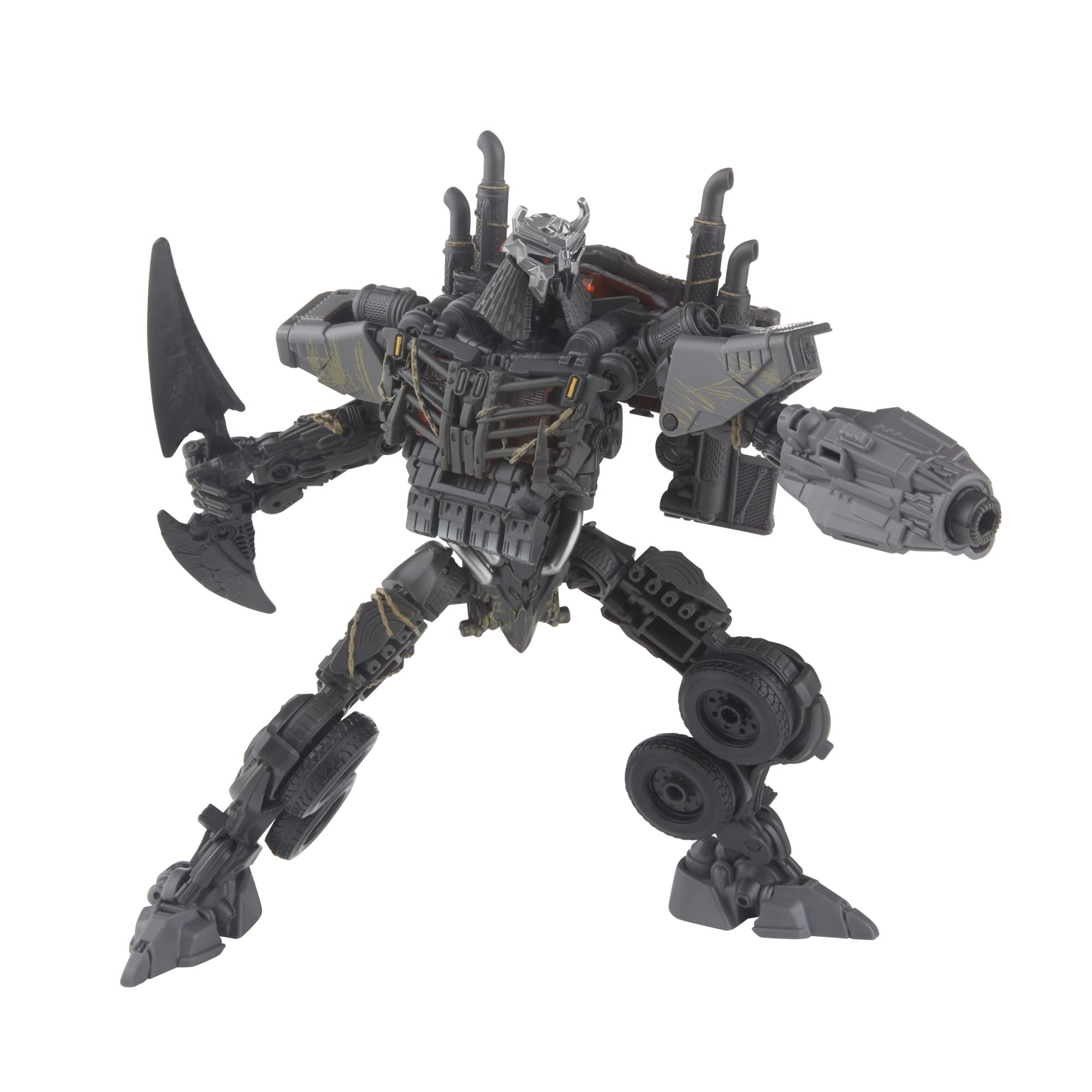 Transformers Studio Series Scourge in truck mode emphasizes authentic conversion steps and display options.