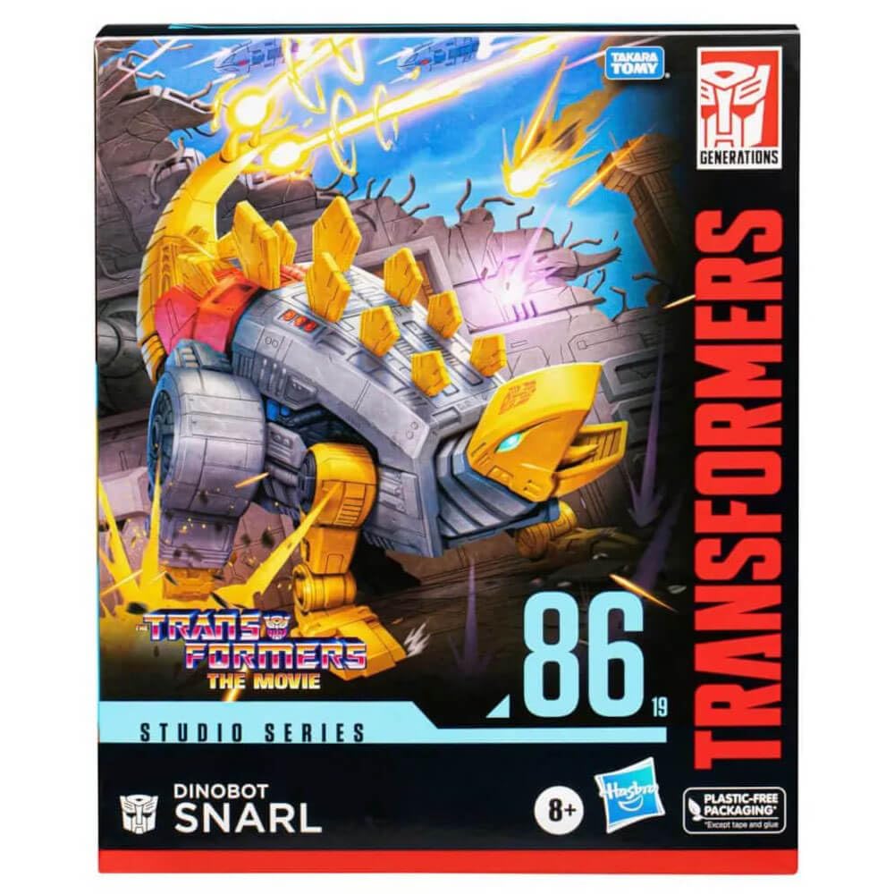 Transformers Dinobot Snarl in stegosaurus mode, dynamic poseability for imaginative play.