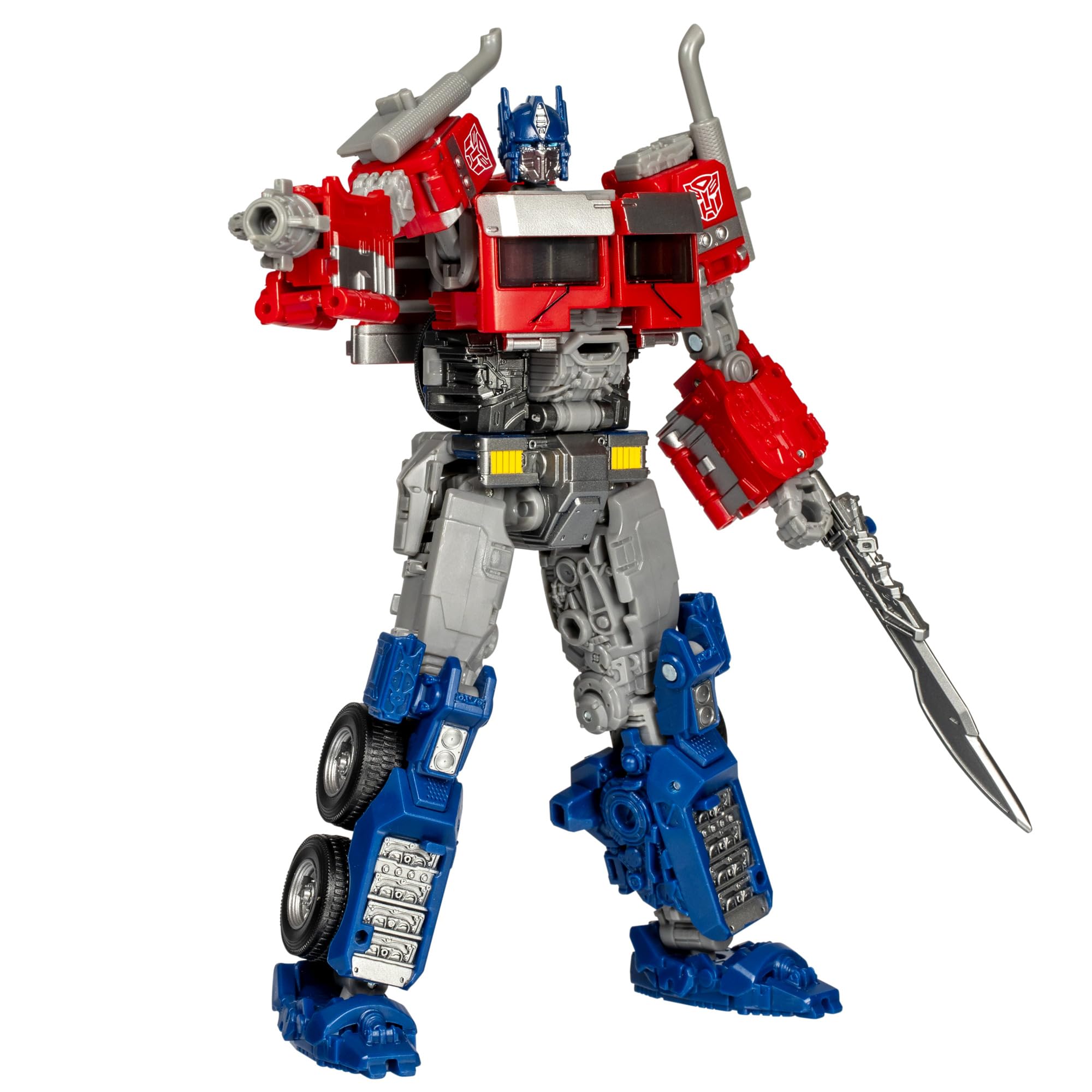 Transformers Studio Series Optimus Prime robot mode with movie-inspired details for display and action.