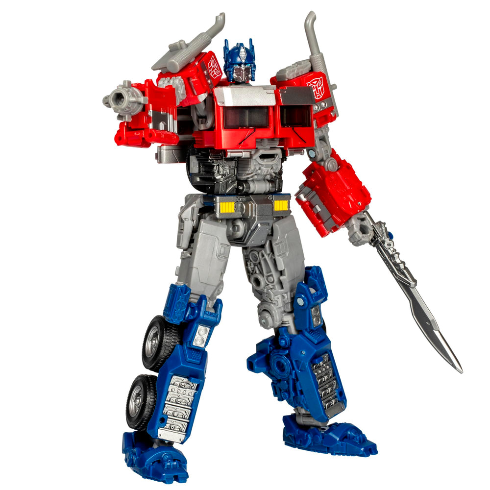 Transformers Studio Series Optimus Prime robot mode with movie-inspired details for display and action.