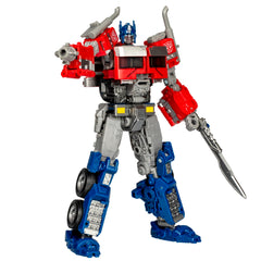 Transformers Studio Series Optimus Prime robot mode with movie-inspired details for display and action.