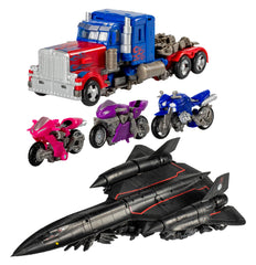 Transformers Studio Series Optimus Prime robot mode with movie-inspired detail for display