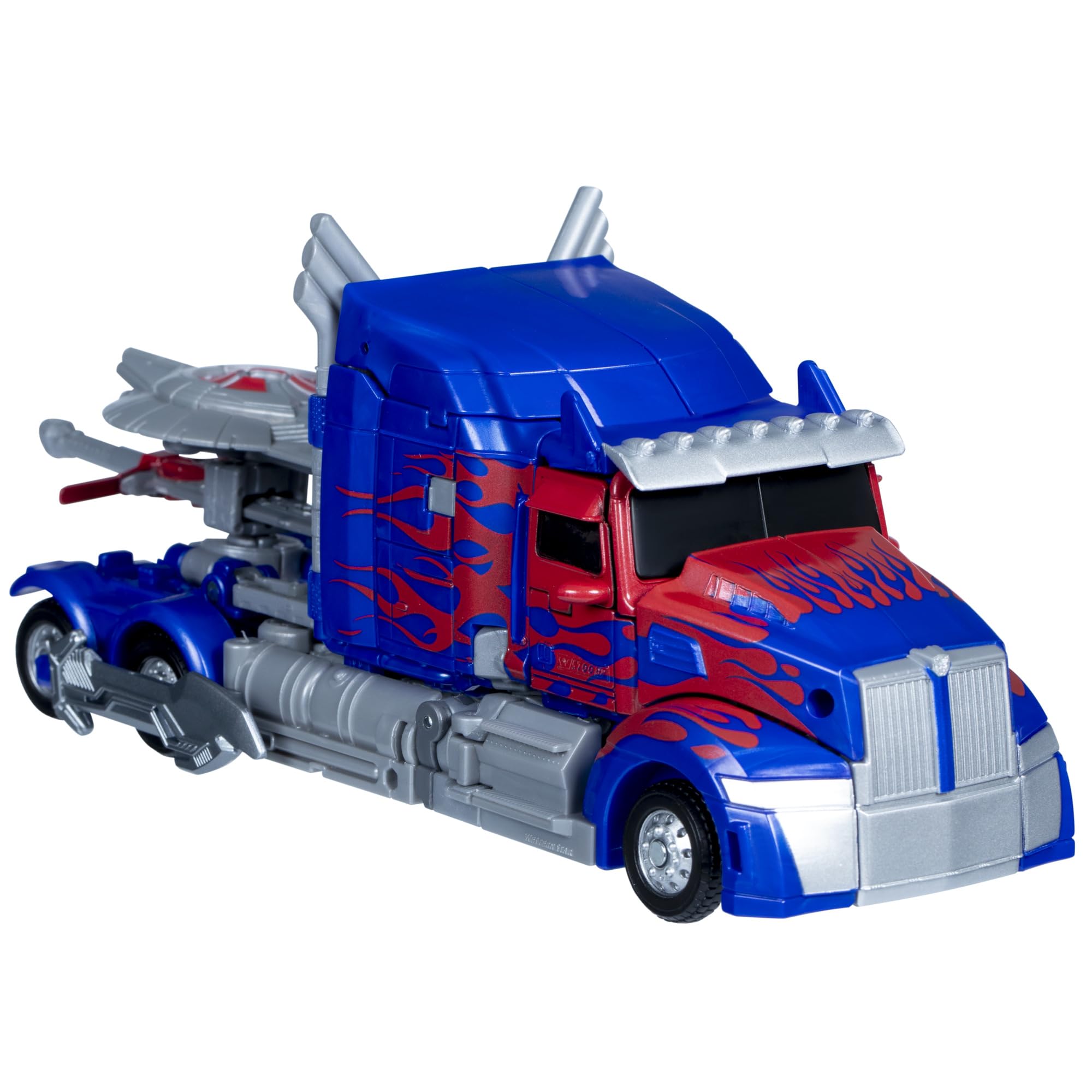 Transformers Studio Series Optimus Prime in truck mode with 44-step conversion for display or posing