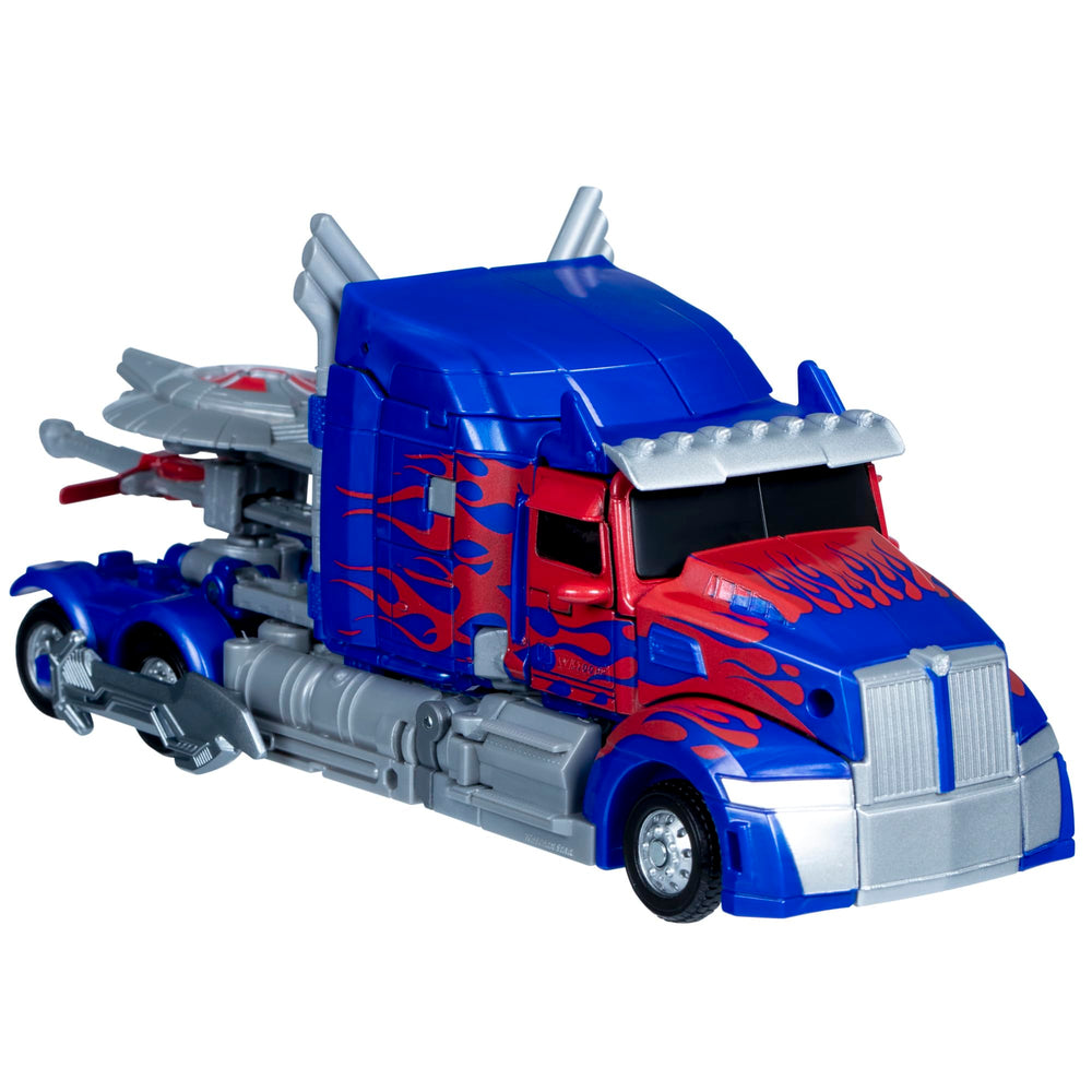 Transformers Studio Series Optimus Prime in truck mode with 44-step conversion for display or posing