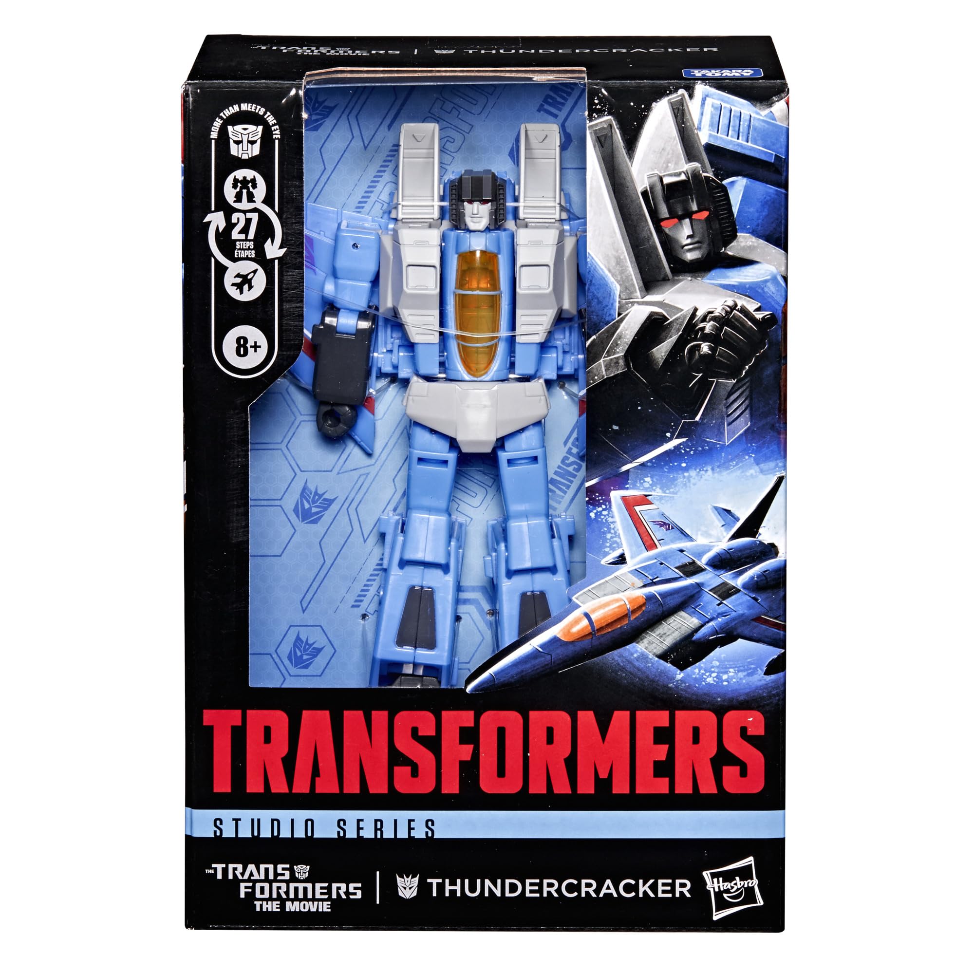 Thundercracker jet mode showing a sleek, flight-ready silhouette for action scenes.