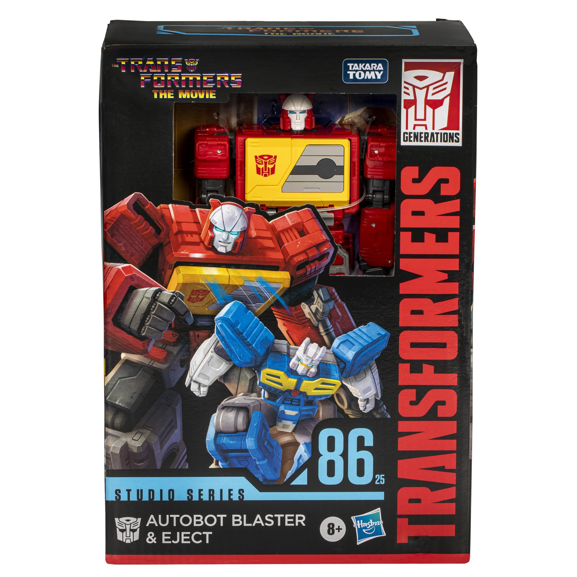 Transformers Studio Series Voyager-class Eject figure complements Blaster with compact cassette option.