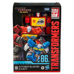 Transformers Studio Series Voyager-class Eject figure complements Blaster with compact cassette option.