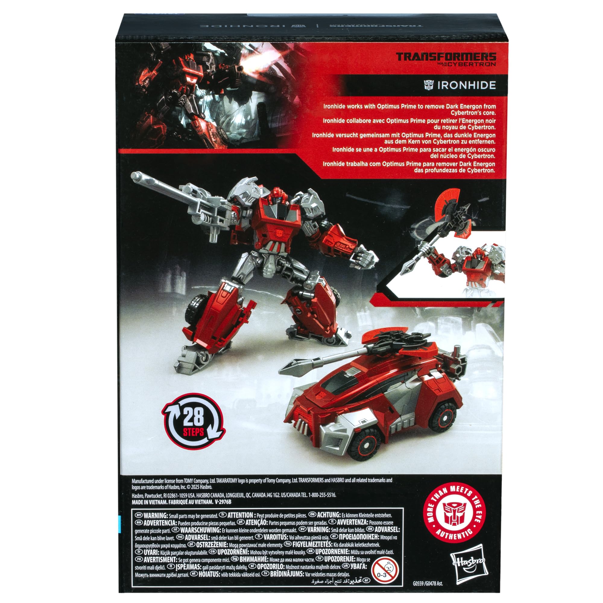 Packaging and product details highlight collectible figure inspired by War for Cybertron.