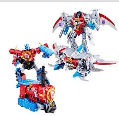 Transformers Timelines Optimus Prime robot-to-steam train mode, ideal display for collectors.