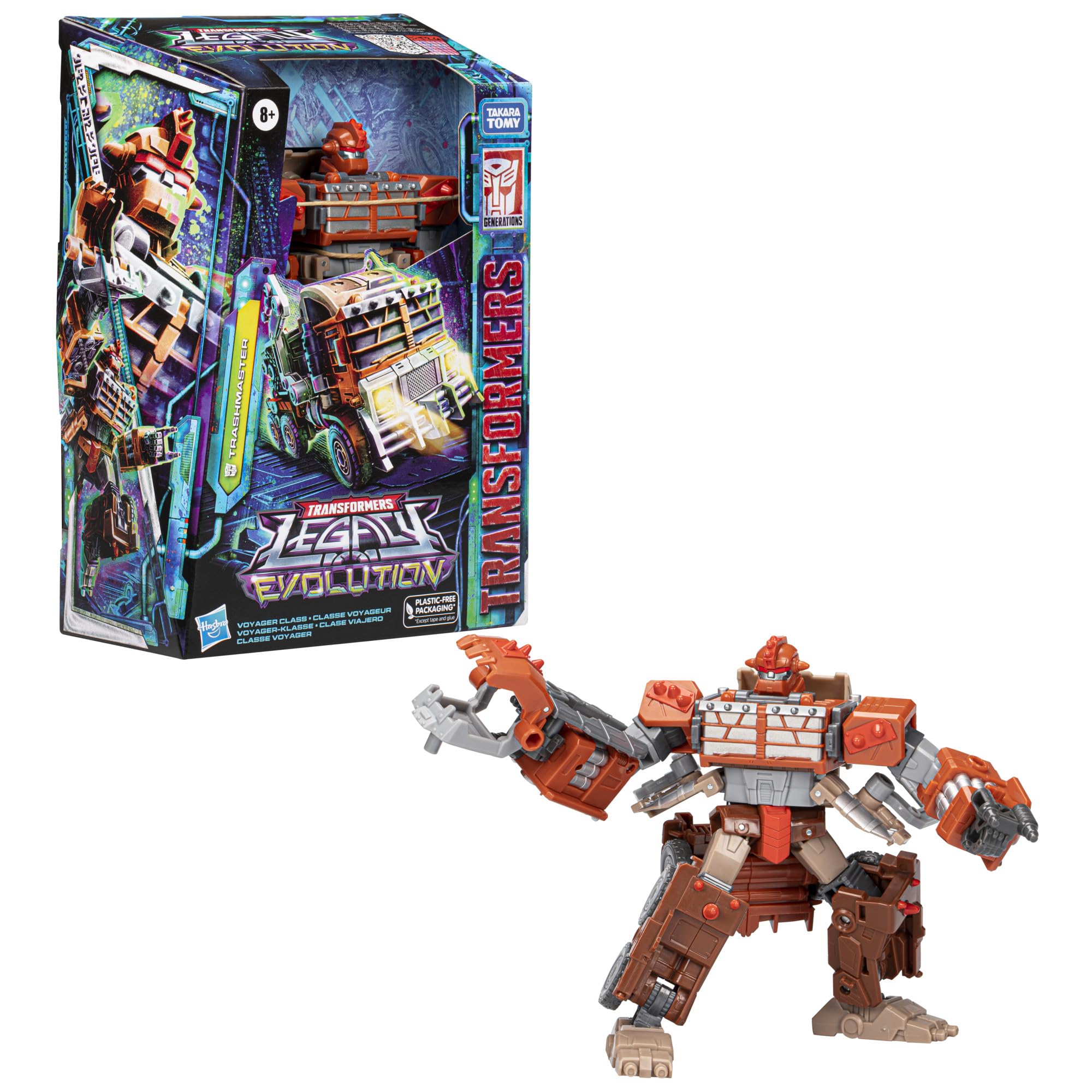 Transformers Trashmaster Legacy Evolution packaging scan for tech specs.