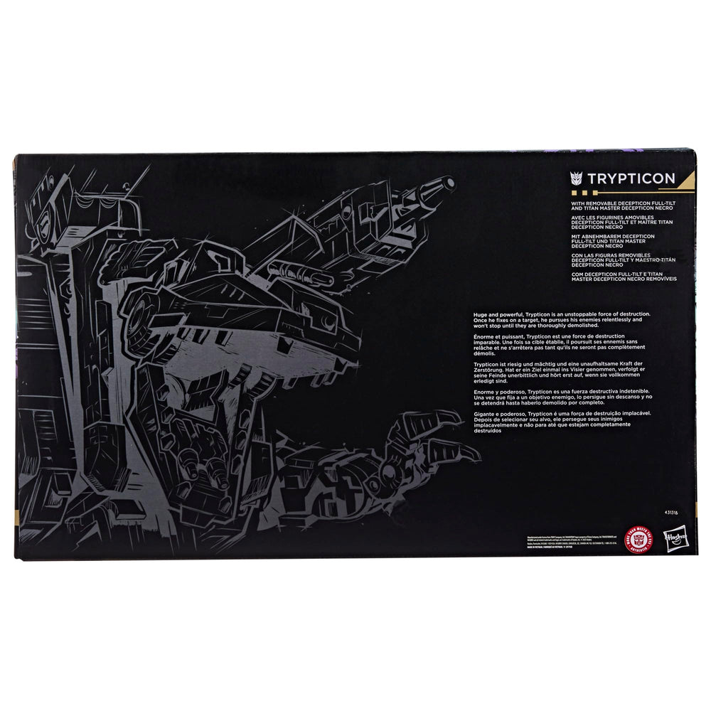 Transformers 18-inch Trypticon with premium G1-inspired detailing.