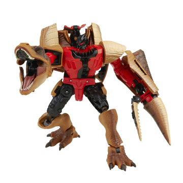 Transformers Tyrannocon Rex attack deco emphasizes movie-inspired drama.
