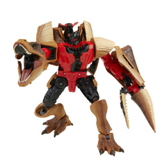 Transformers Tyrannocon Rex attack deco emphasizes movie-inspired drama.