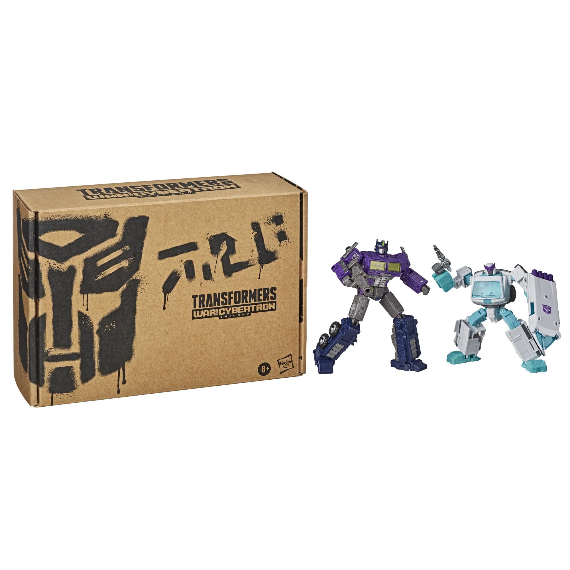 Transformers WFC-GS17 Shattered Glass Optimus Prime robot mode with Matrix accessory.