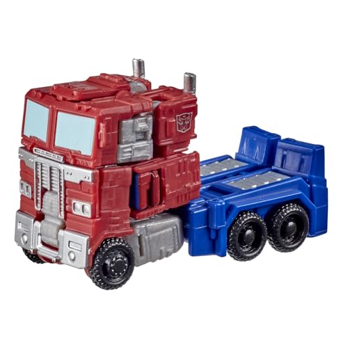 Transformers WFC-K1 Optimus Prime core class side view ideal for on-shelf showcasing.