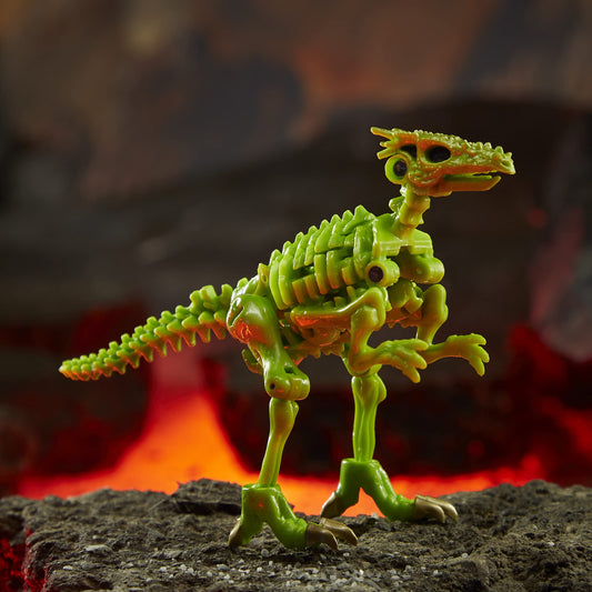 Transformers Dracodon robot mode pose highlights 14-step transformation.