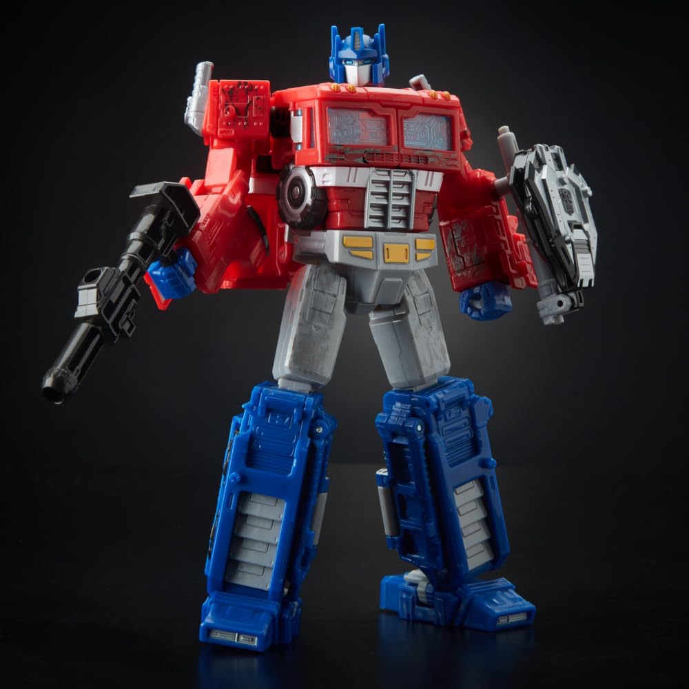 Optimus Prime shown with C.O.M.B.A.T. ports for modular battle setups.