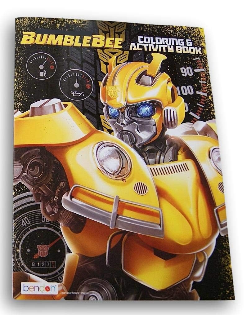 Transformrs Bumblebee coloring book cover with bright hero artwork for engaging quiet time.