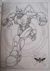 Transformrs Bumblebee coloring book spread with activities to boost focus and fine motor skills.