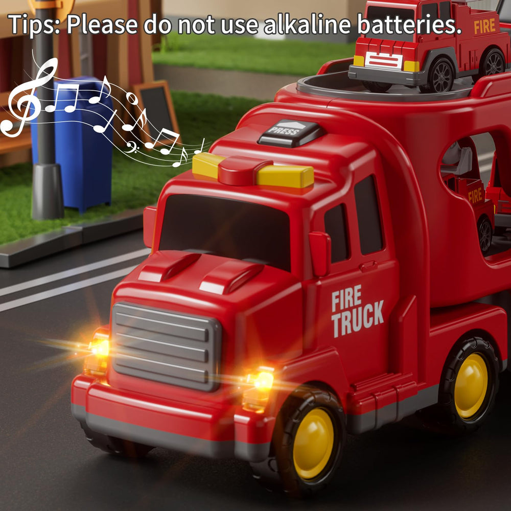 JUKUDAHU transport truck side view with multiple vehicles for storytelling.