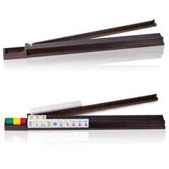 Tratizari mahjong racks with wooden pushers offer a stable 21-inch setup.