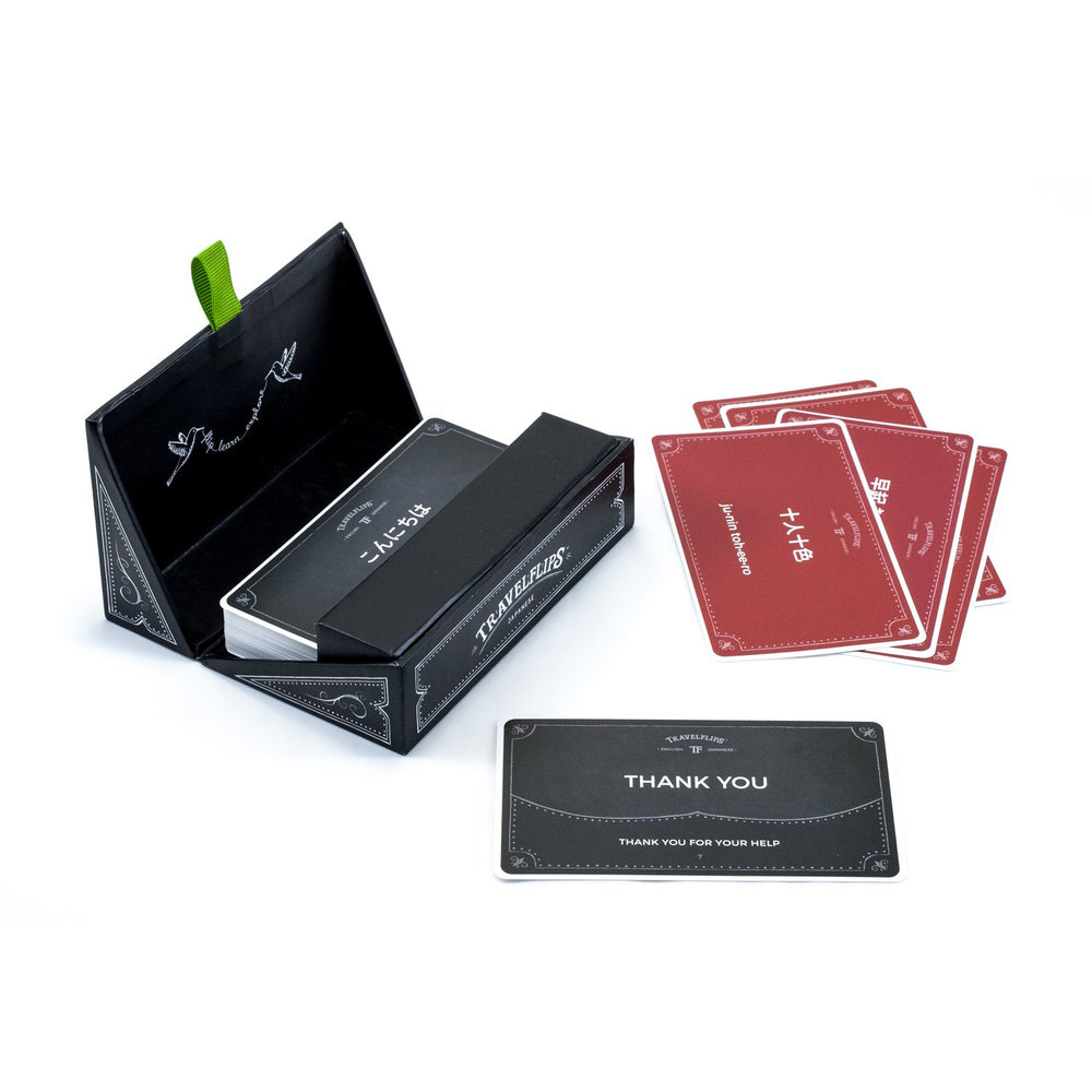 Travelflips flash cards set displayed on table for practical learning and review
