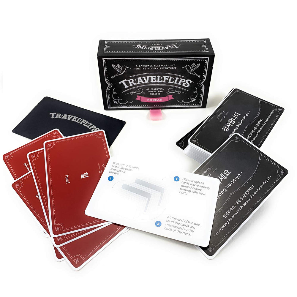 Travelflips Korean flash cards gift pack offers a thoughtful learning gift for all ages.