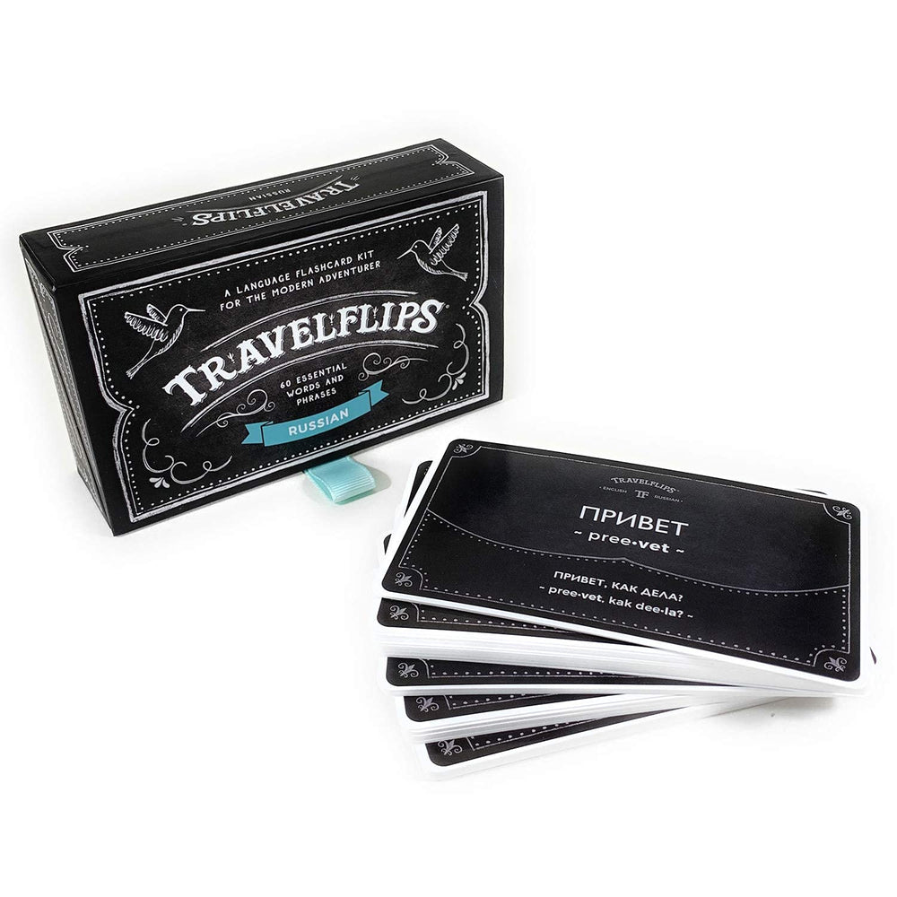 Travelflips Russian flash cards cover shown for quick language practice on the go.