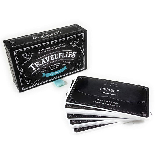 Travelflips Russian flash cards cover shown for quick language practice on the go.