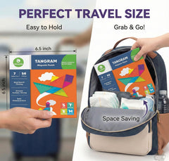 Travofun compact travel tangrams fit backpacks for road trips.