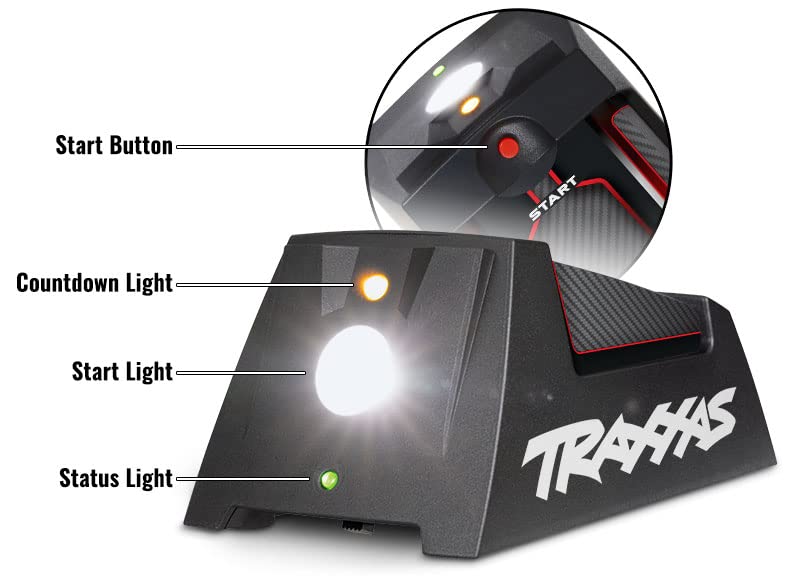 Traxxas 6595 drag race light, top view illustrating compact signaling