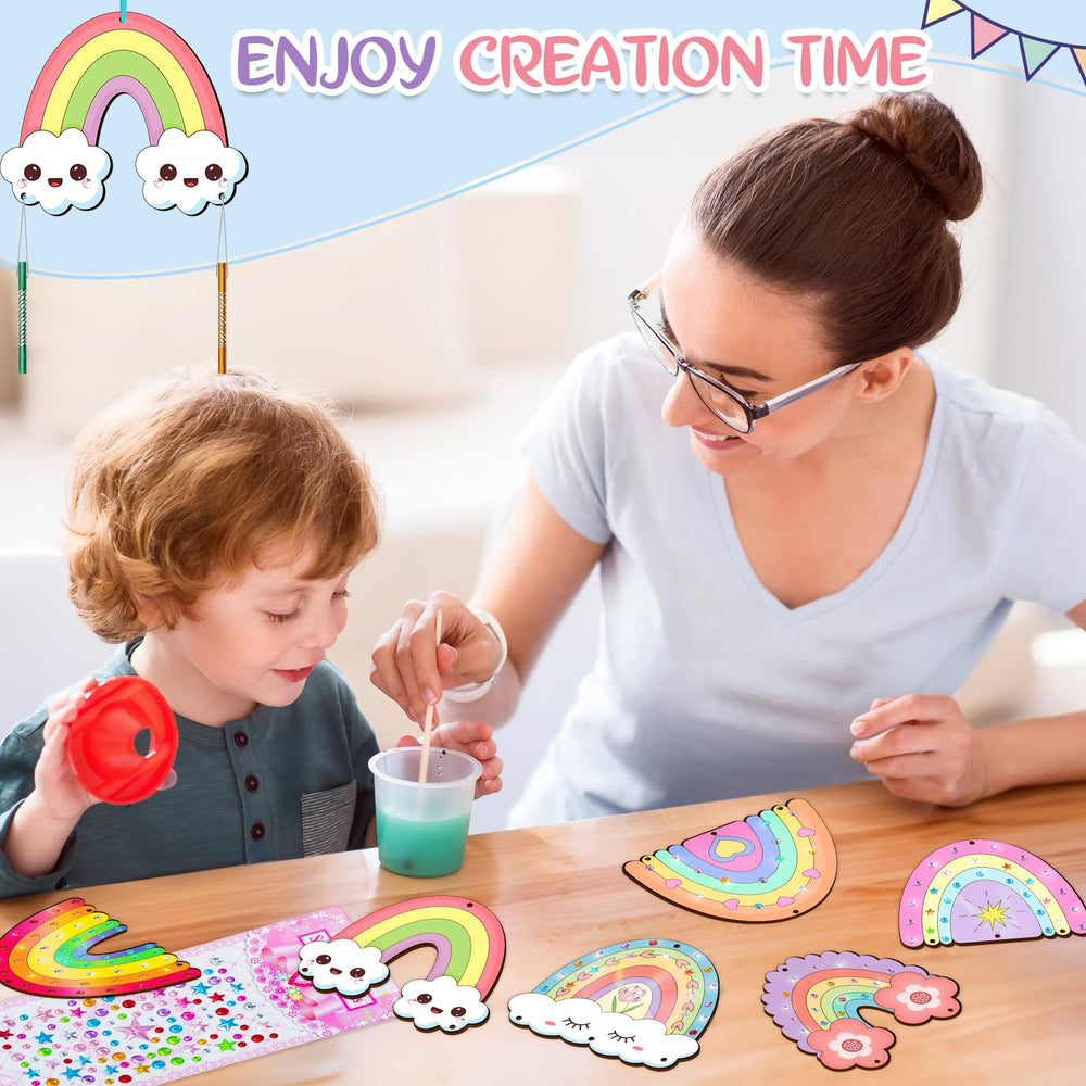 TREACLUB step-by-step assembly visuals guide kids through DIY wind chimes