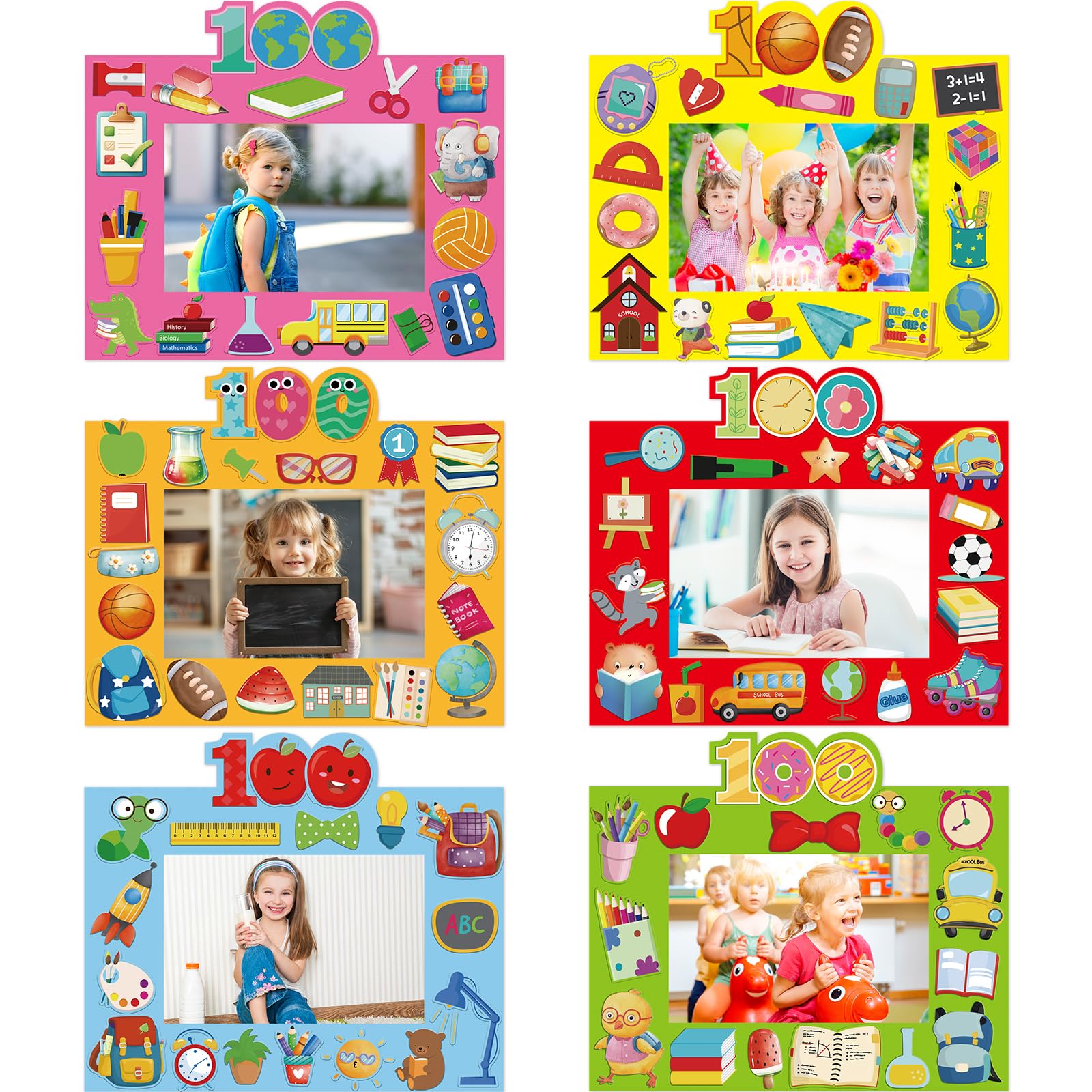 Treasure Cove 100 Days frame kit features 24 frames in six colors for classroom crafts.