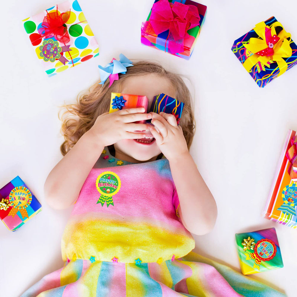Treasure Cove birthday badge stickers easy to peel and apply