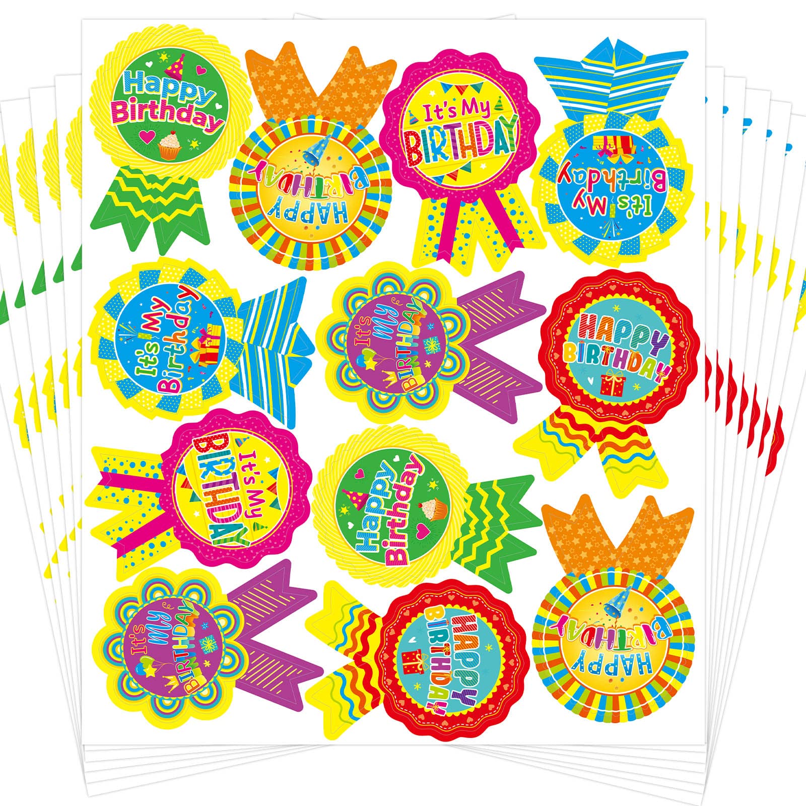 Treasure Cove six-design birthday badges ready for home and classroom parties