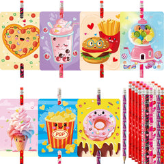 Treasure Cove Valentines card design 1 with pencil, ideal for classroom exchanges