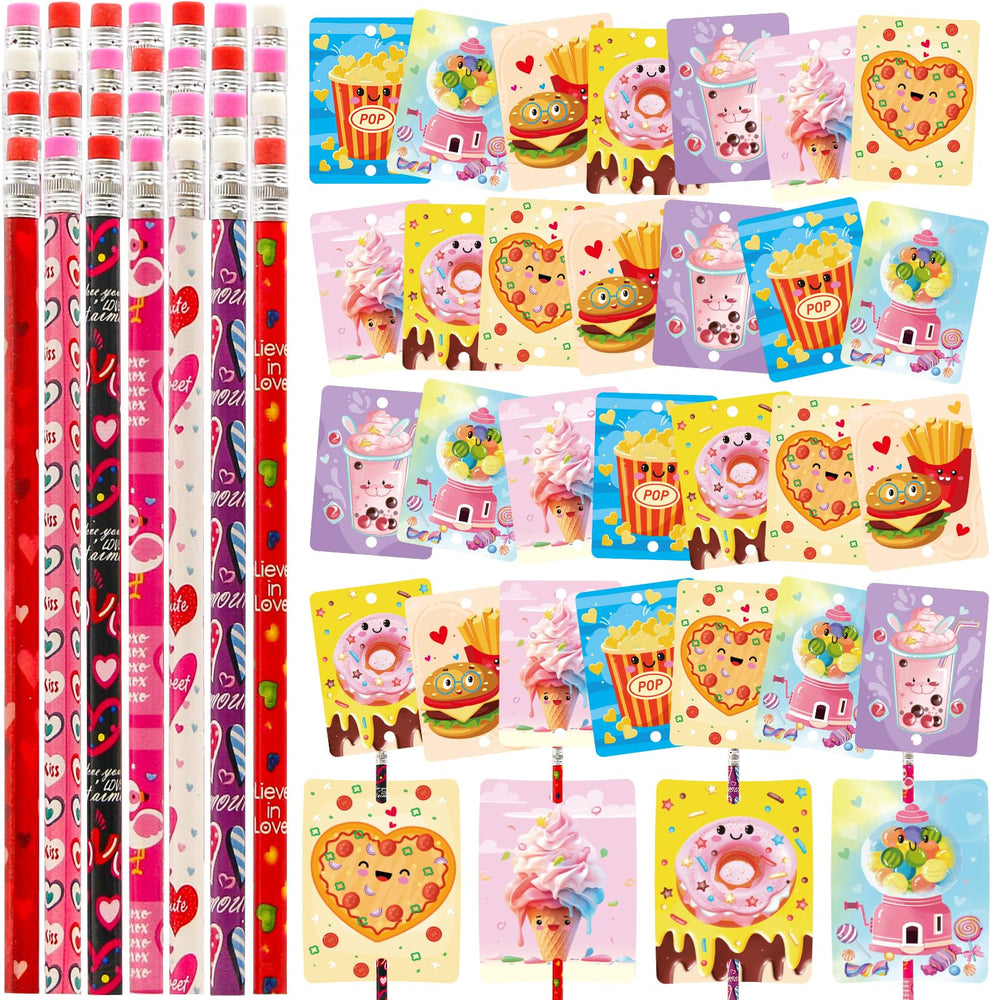 Treasure Cove Valentines card design 3 with pencil, enhances student gift exchanges