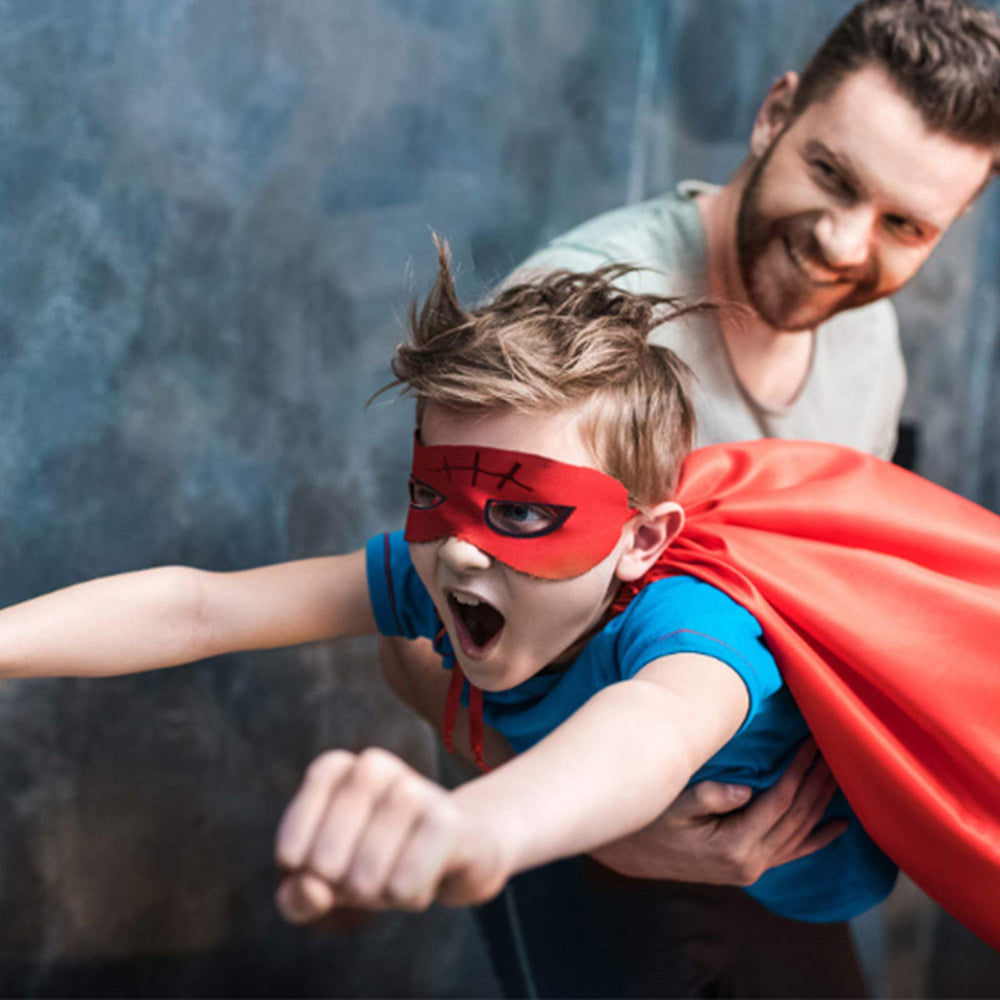 Treasure Store superhero mask set complements capes for complete pretend-play costume.